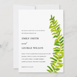 VIBRANT GREEN WATERCOLOR FERN FOLIAGE WEDD EINLADUNG