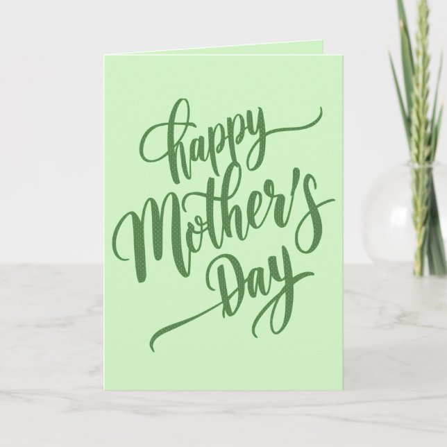 Vibrant Happy Mother's Day Light Green Foto Card Einladung (Vorderseite)