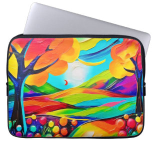 Vibrant Hillside Harmony Painting Laptopschutzhülle