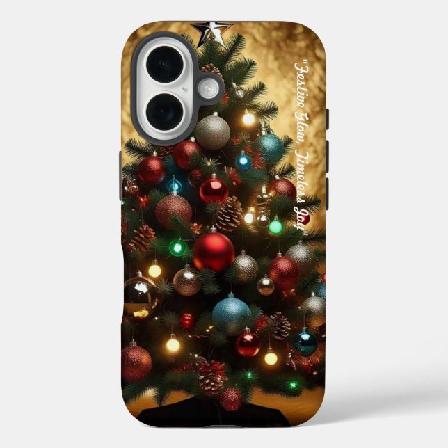 "Vibrant Holiday Cheer" iPhone 16 Hülle (Rückseite)