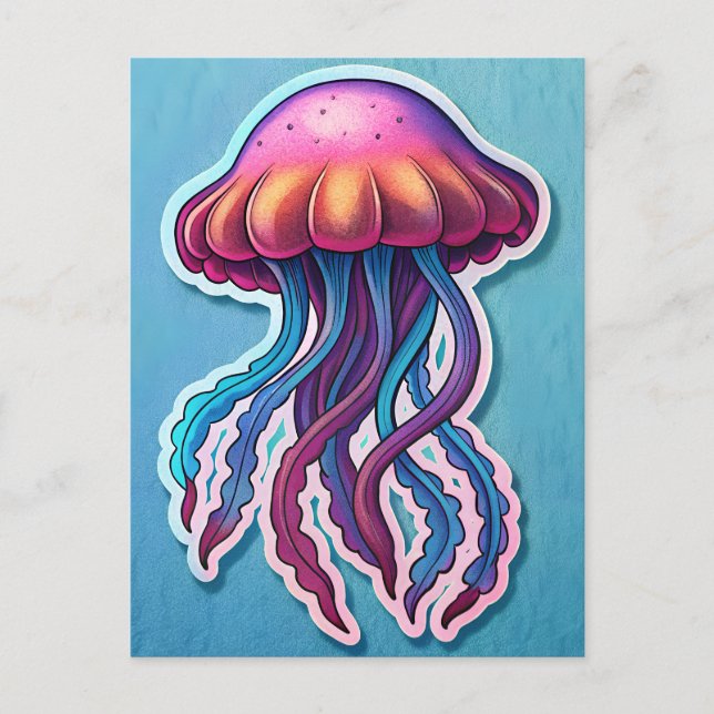 Vibrant JellyFish Postkarte (Vorderseite)