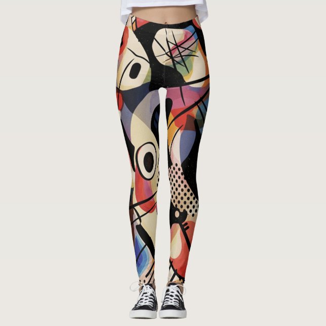 Vibrant Kinetic Abstract Art Leggings (Vorderseite)
