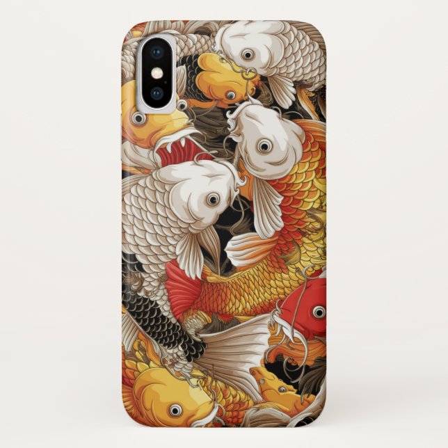 Vibrant Koi Harmony - Japanischer Koi Fisch Nahtlo Case-Mate iPhone Hülle (Rückseite)