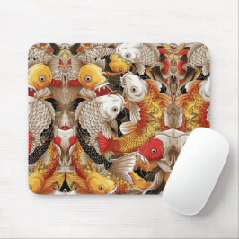 Vibrant Koi Harmony - Japanischer Koi Fisch Nahtlo Mousepad