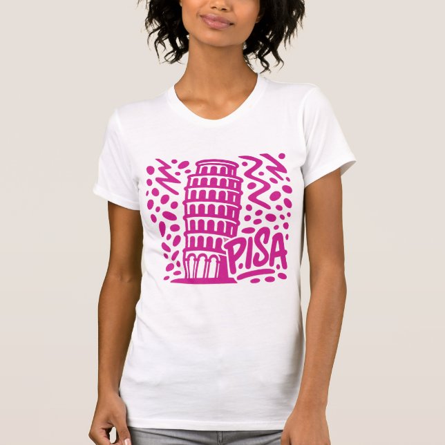 Vibrant Leaning Tower Pisa Graphic T-Shirt (Vorderseite)