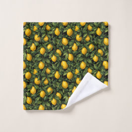 Vibrant Lemon Citrus Tree Pattern Badhandtuch Set