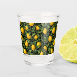 Vibrant Lemon Citrus Tree Pattern Schnapsglas