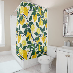 Vibrant Lemon Grove Duschvorhang
