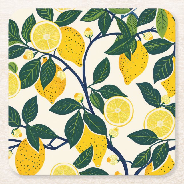 Vibrant Lemon Grove Rechteckiger Pappuntersetzer (Vorderseite)
