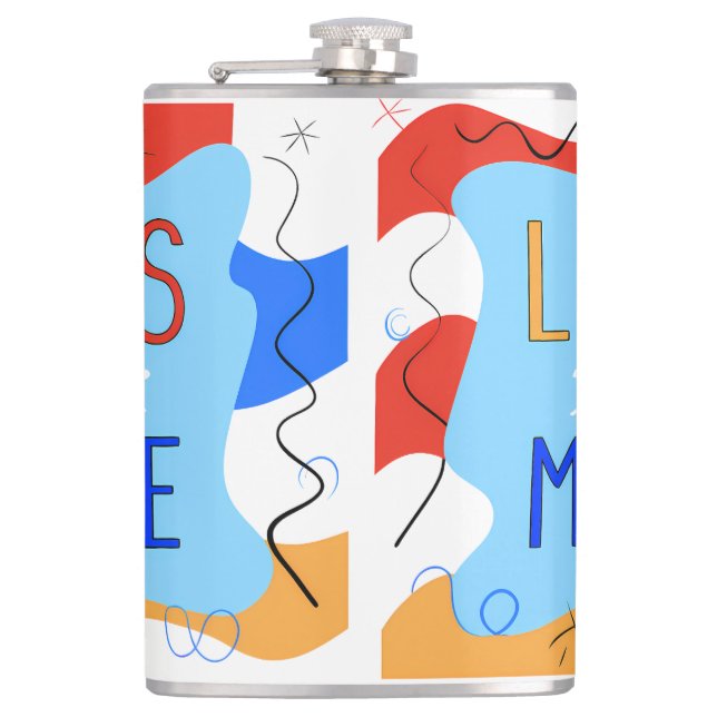 Vibrant "Less Is More" Abstract Graphic Flachmann (Vorderseite)
