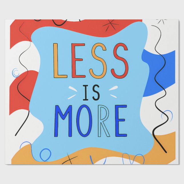 Vibrant "Less Is More" Abstract Graphic Geschenkpapier (Flach)