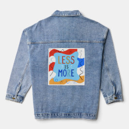 Vibrant "Less Is More" Abstract Graphic Jeansjacke