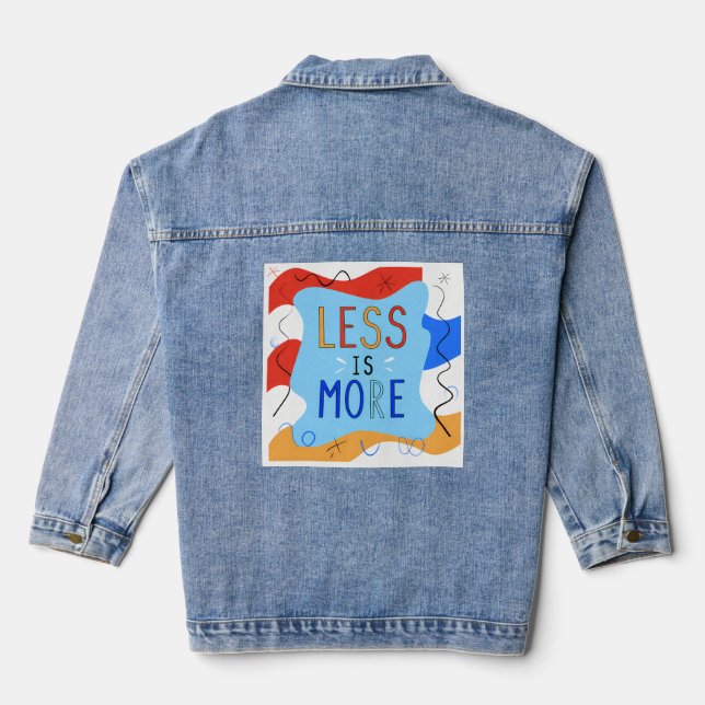 Vibrant "Less Is More" Abstract Graphic Jeansjacke (Rückseite)