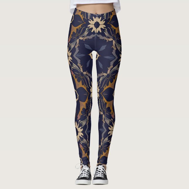 Vibrant "Less Is More" Abstract Graphic Leggings (Vorderseite)