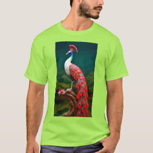 "Vibrant Lime Peacock Graphic T-Shirt - Embrasser 