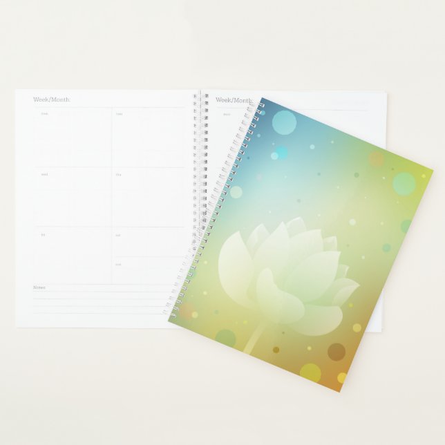 Vibrant Lotus Hardcover Planner (Devant avec enveloppe)
