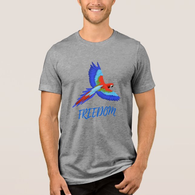 Vibrant Macaw Parrot Freedom Tri-blend T-Shirt Shirt (Vorderseite)