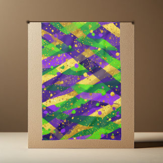Vibrant Mardi Gras Purple Green Gold Cool Stripes  Geschirrtuch