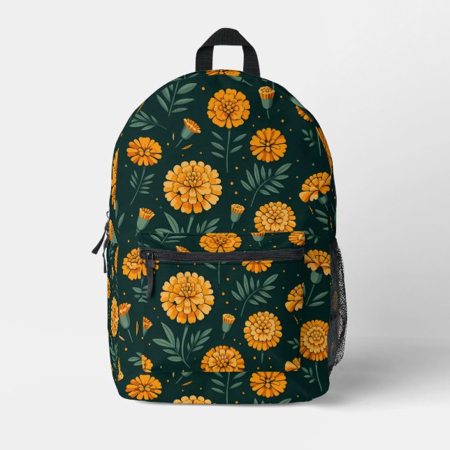 Vibrant Marigolds Pattern Bedruckter Rucksack (Vorderseite)