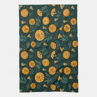 Vibrant Marigolds Pattern Geschirrtuch