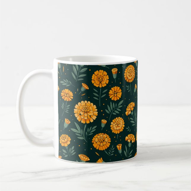 Vibrant Marigolds Pattern Kaffeetasse (Links)