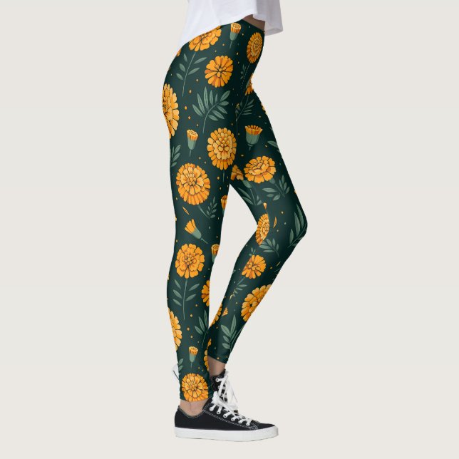Vibrant Marigolds Pattern Leggings (Rechts)
