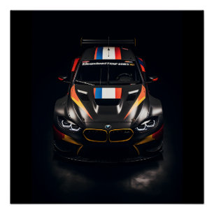 Vibrant Matte Race Car Poster - Perfekt für Geschw