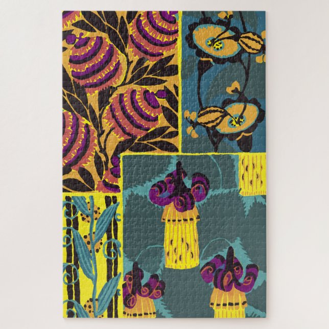 Vibrant Maximalist Purple & Teal Floral Print (Vertikal)