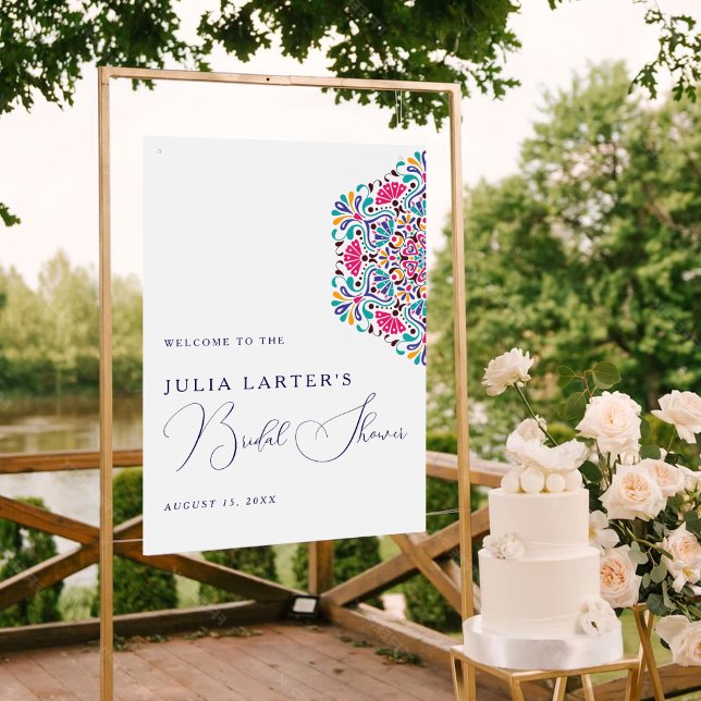 Vibrant Mexican Fiesta Style Rainbow Bridal Shower Poster (Von Creator hochgeladen)