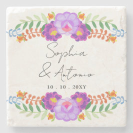 Vibrant Mexican Floral Fiesta Wedding Steinuntersetzer