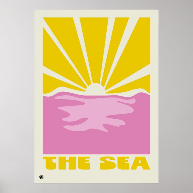 Vibrant Minimalist Abstract Sea Art Print Poster (Vorne)
