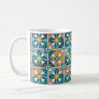 Vibrant Modern Moroccan Zellige Tile Pattern Kaffeetasse