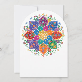 Vibrant Multi-Color Floral Mandala Vector Art Einladung