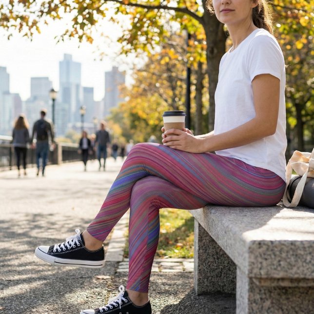 Vibrant Multicolor Diagonal Wave Leggings (Von Creator hochgeladen)