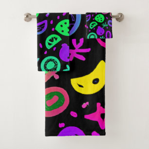 Vibrant Neon Fruits Motif Art