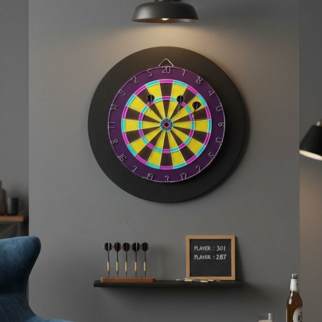 Vibrant Neon Glow Dartboard Dartscheibe (Von Creator hochgeladen)