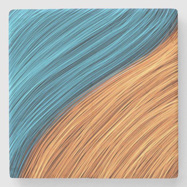 Vibrant Neon Light Strands of Blue and Orange Steinuntersetzer (Vorderseite)