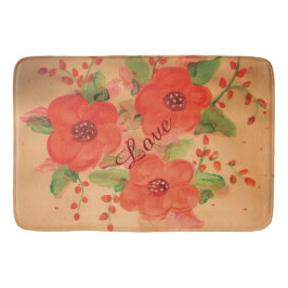 Vibrant Orange Red Badematte