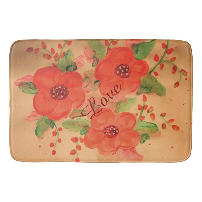 Vibrant Orange Red Badematte (Vorderseite)