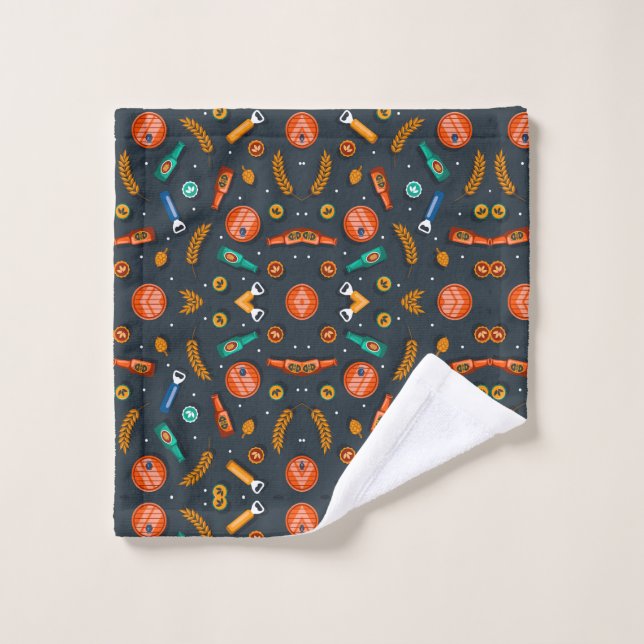 Vibrant orange, teal, and yellow tones (Gant de toilette)