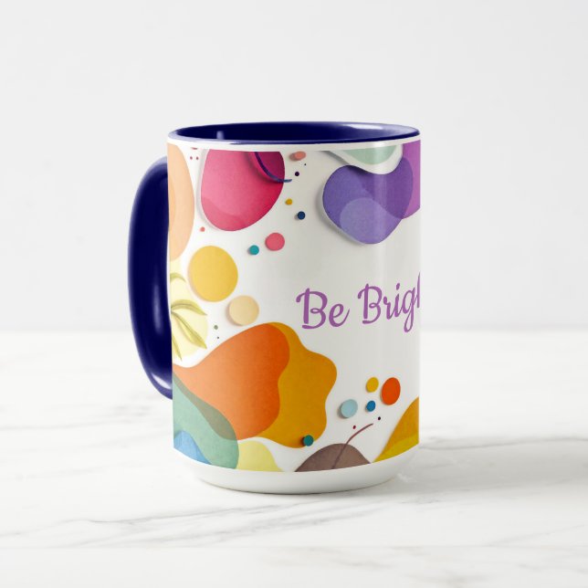 Vibrant Organic Shapes Modern Abstract Art Tasse (Vorderseite Links)