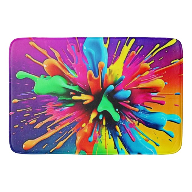 Vibrant Paint Burst Design Badematte (Vorderseite)