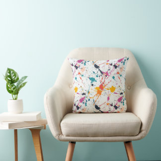 Vibrant Paint Splatter Pattern Kissen