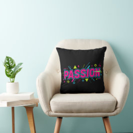 Vibrant Passion Typography - Retro 90s Pop Art Aes Kissen