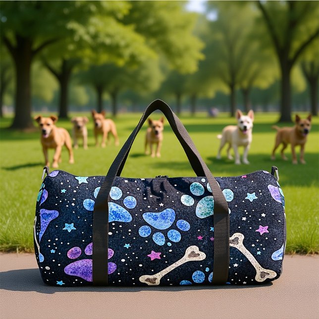 Vibrant Paw Print Reise  Duffle Bag (Von Creator hochgeladen)