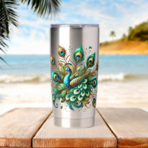 Vibrant Peacock Feather  Mug