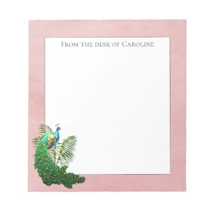 Vibrant Peacock Pink Notepad Notizblock