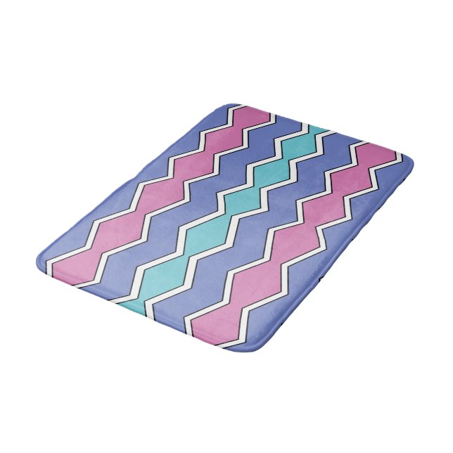 Vibrant Peaks ZigZag Badematte (Schrägansicht)