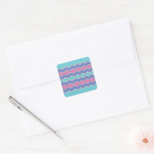 Vibrant Peaks ZigZag Quadratischer Aufkleber