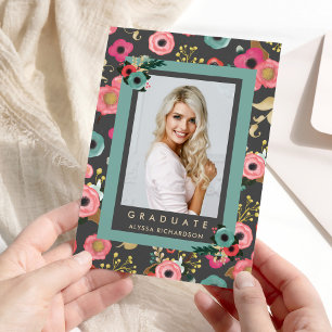 Vibrant Photo Graduation Party Invitation Grey